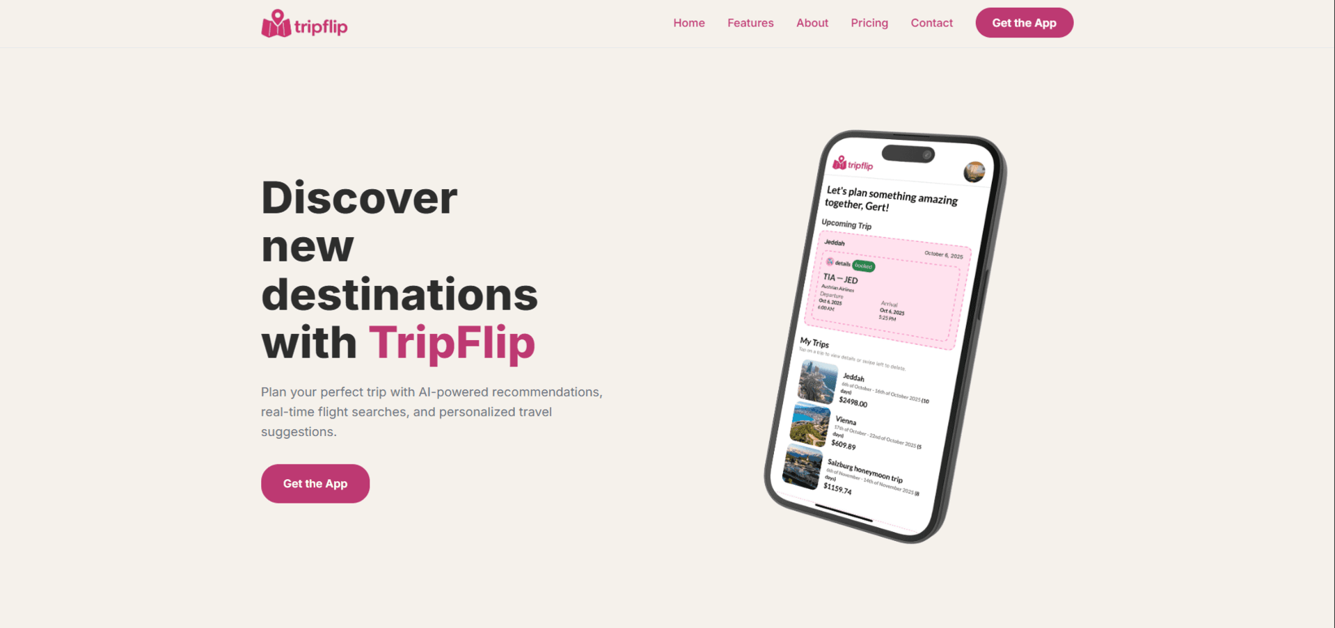 TripFlip: Plan your trip with the help of AI